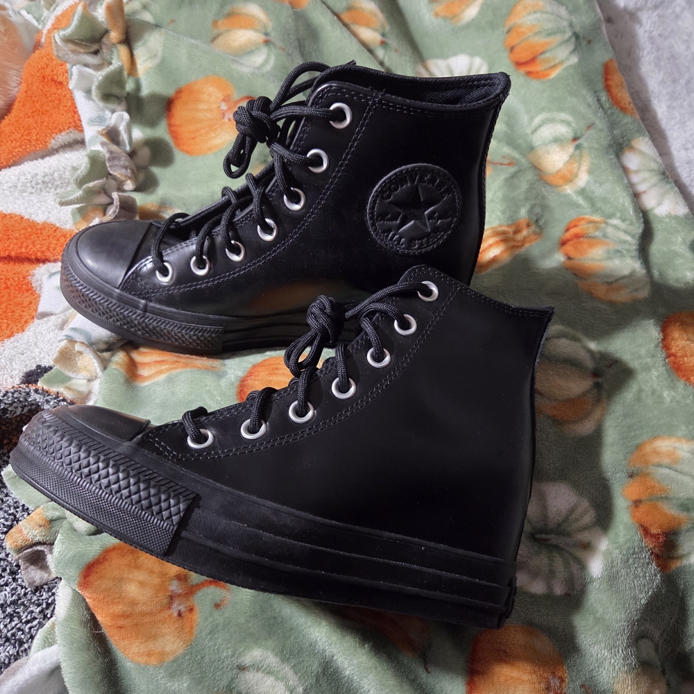 Monochrome Black Wedge Converse